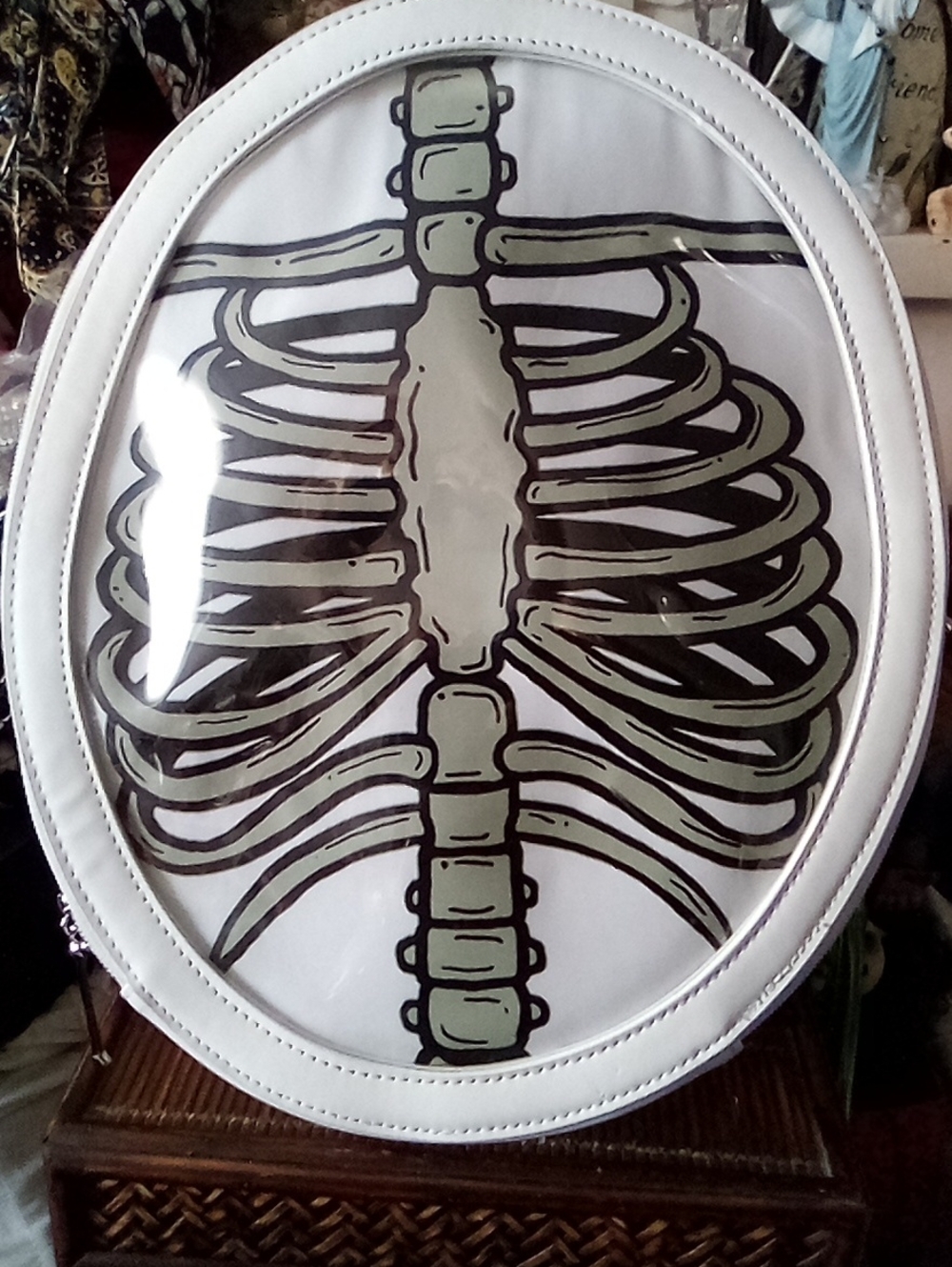 White Framed Ribcage Napsack